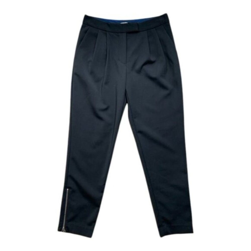 Wilfred Aritzia Pants Trousers Straight leg zipper ankle pleated Black Size 0